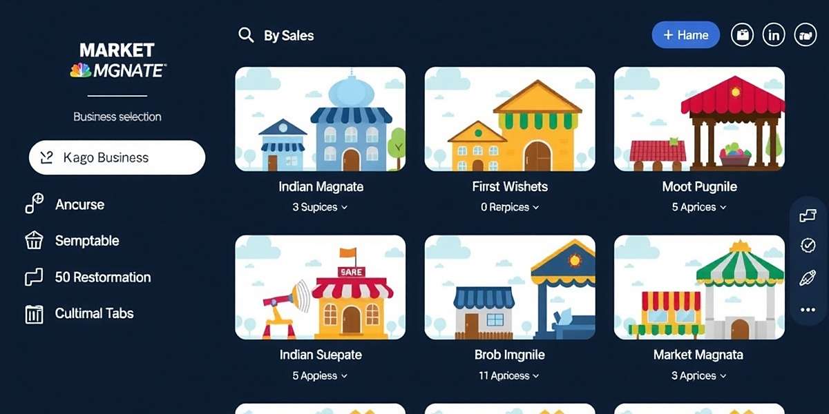 Choose your business wisely in Market Magnate Market Magnate business selection screen showing various Indian business options